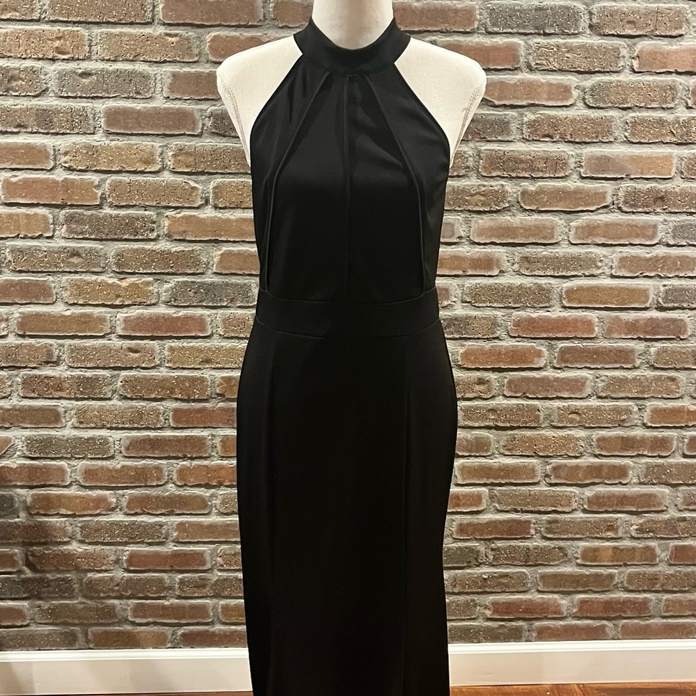 Elegant Black Halter Dress